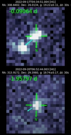 Grid of asteroid observations