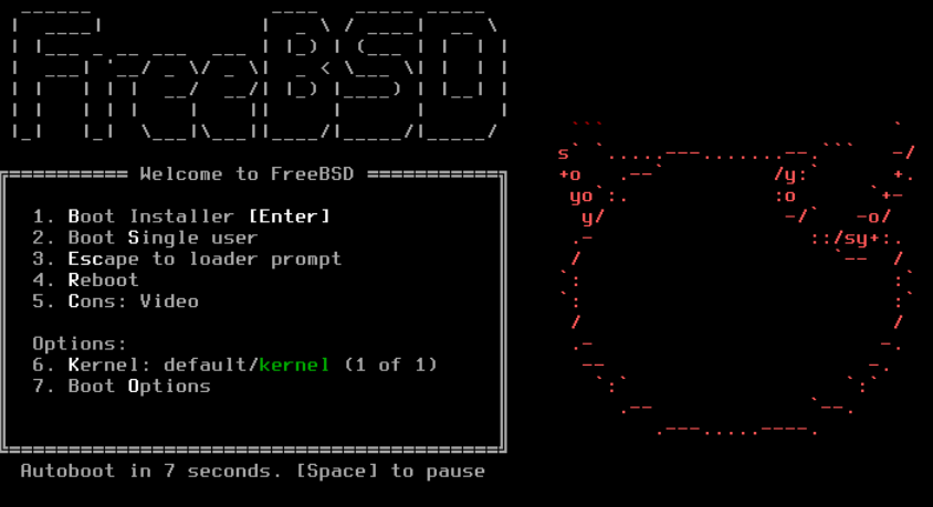 FreeBSD boot loader menu