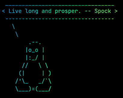 cowsay spock -> lolcat