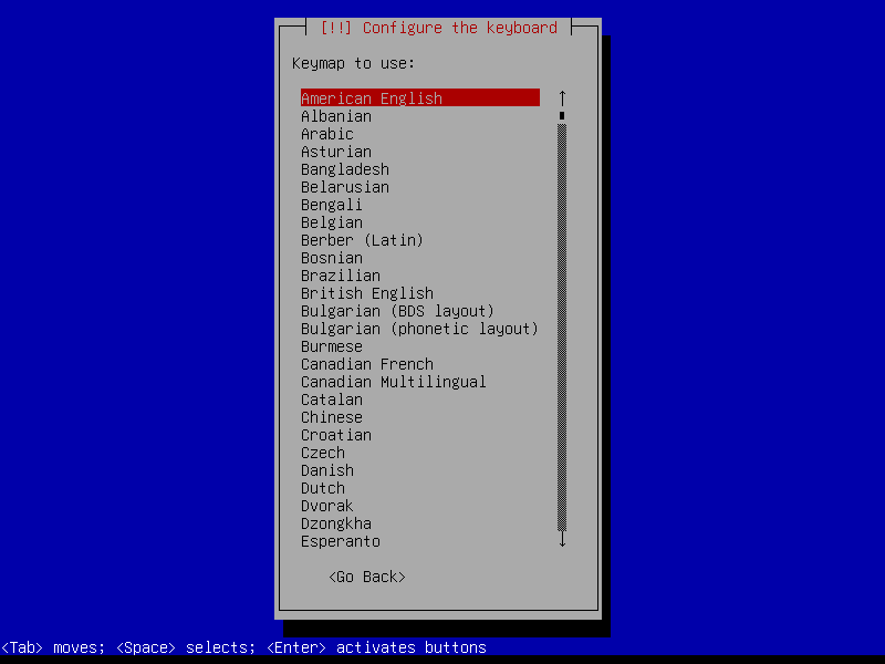 Configure keyboard