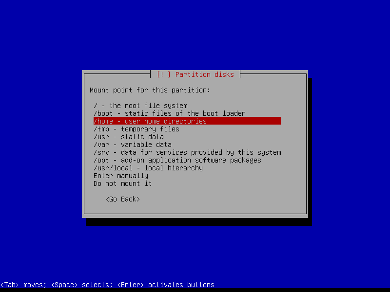 User home directories