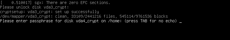 Unlock home passphrase